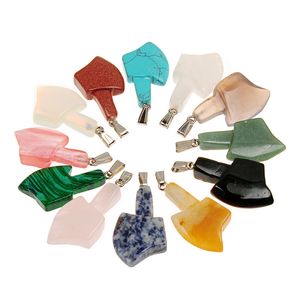 Natural Quartz Crystal Kartika Vajra Dorje Axe Stone Art Nepal Boeddhistische Sieraden Grote Hatchet Gemengde Sodalite Turquoise Gem Heren Charme Hanger