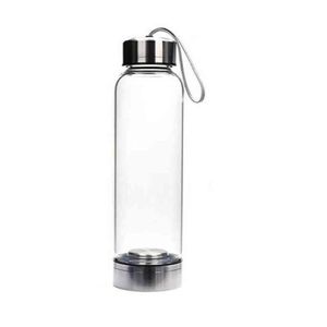 Bouteille d'eau en verre de pierre précieuse de quartz naturel, tasse en verre à boire directe, obélisque en pierre de cristal, baguette de guérison, bouteille en verre, livraison directe G220208n