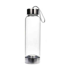 Bouteille d'eau en verre de pierre précieuse de quartz naturel, tasse en verre à boire directe, pierre de cristal, obélisque, baguette de guérison, bouteille en verre, livraison directe G220223b