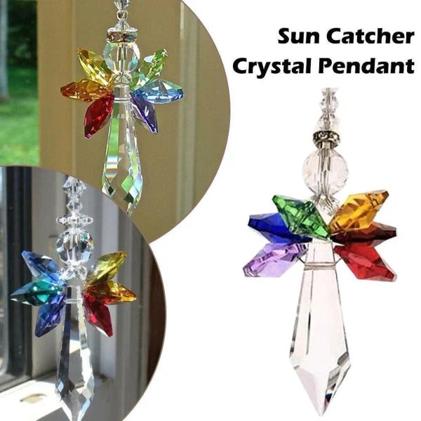 Perles de cristal d'ange arc-en-ciel naturel pendentifs Suncatcher