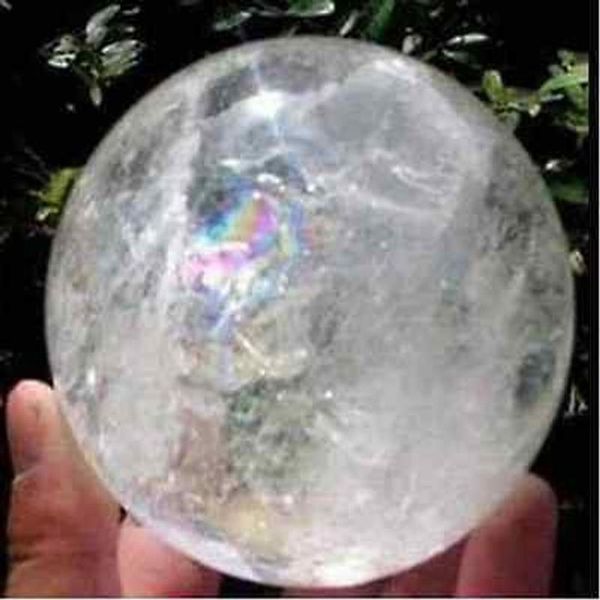 Boule de cristal de QUARTZ transparent arc-en-ciel naturel, pierre précieuse de guérison, 35 à 40MM, STAND201i