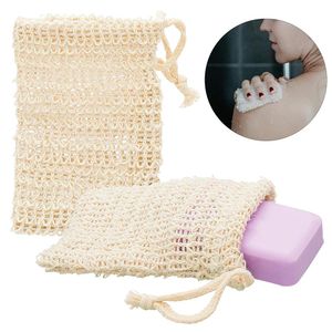 Natuurlijke Ramie douche Exfoliator Sponge zak net net comfortabele bellenblister mesh soap spaarschuimtas