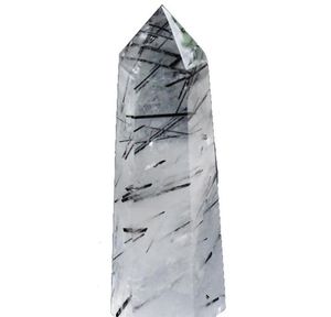 Natural Rare Black Tourmaline Crystal Point Hexagonal Column Mineral Ornament Magic Reparatie Healing Wand Woondecoratie