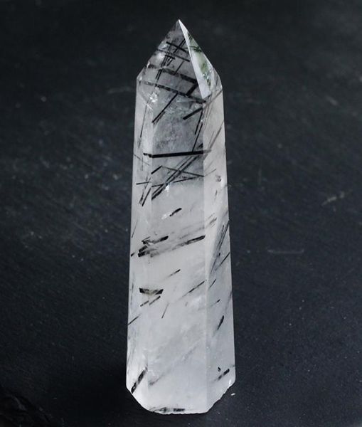 Point de cristal de Tourmaline noire Rare naturelle, colonne hexagonale, ornement minéral, réparation magique, baguette de guérison, décoration de la maison, décoration 3200171