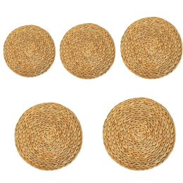 Sous-verres ronds en rotin naturel, napperons isolants faits à la main, remplissage de Table, tapis, accessoires de décoration de cuisine