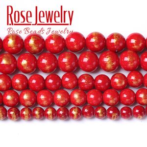 Lapis rouge naturel lazuli Jades Perles en pierre pour bijoux faisant des perles en vrac rond