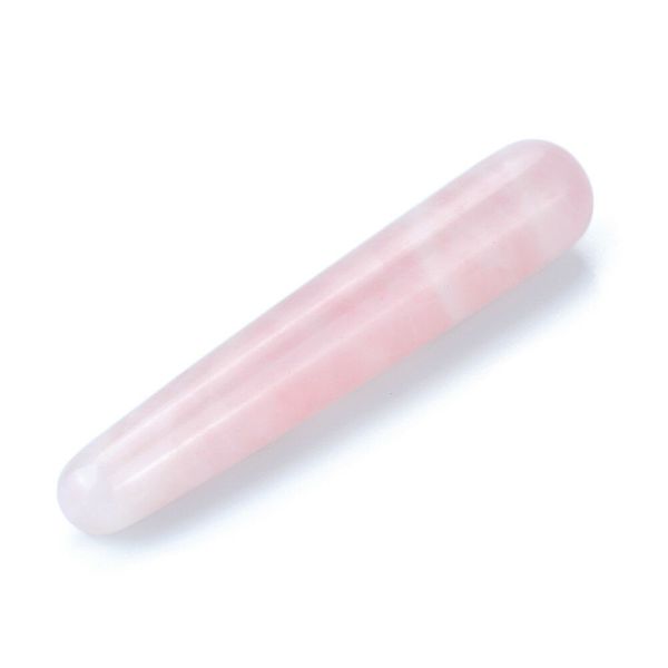 Baguettes de massage de guérison en cristal de quartz rose naturel bâton de massage en pierre rose 1PC