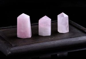 Natural Rose Quartz Crystal Point Mineraal ornament Magic Reparatie Stick Familie Decoratie Studie Decoratie Diy Gift7934623