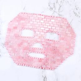 Masque de visage en quartz rose naturel, outil de beauté, thérapie par le froid, masque pour les yeux en cristal rose, pierre de gouache, masseur en cristal SPA 240127