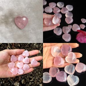 Cuarzo rosa natural Forma de corazón Artes y artesanías Amor Mini Cristal Chakra Curación Hogar Reiki Curación Piedra Gemas Joyería DIY 85 G2