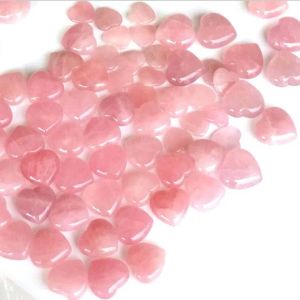 Natuurlijke Rozenkwarts Hartvormige Roze Kunst Kristal Gesneden Palm Liefde Genezing Edelsteen Minnaar Gife Stone LL