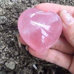 Natuurlijke Rozenkwarts hartvormig roze kristal gesneden Palm Love Healing Gemstone Lover Gife Stone Crystal Heart Gems sgh Qdcai
