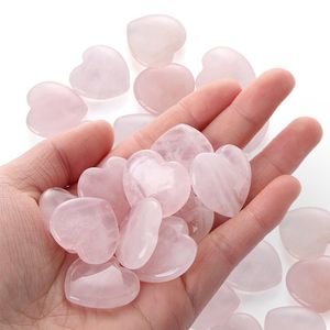 Natural Rose Quartz Heart Shaped Pink Crystal Gesneden Liefde Healing Gemstone Lover Gife Quartz Specimens Home Decor
