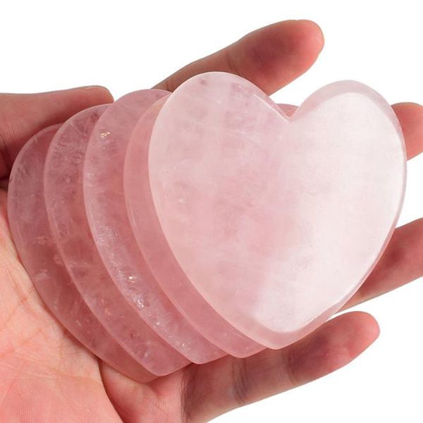 Tablero de Jade Guasha de cuarzo rosa Natural, raspado de piedra Natural, herramientas chinas Gua Sha para cara, cuello, espalda, presión corporal