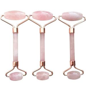 Natural Rose Quartz Jade Roller Gua Sha Set Facial Body Massager Rollers Stone Massage Sets Face Lifting Beauty Massage Tool VTMHP1764