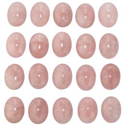 Natural Rose Quartz Ovaal Flat Back Gemstone Cabochons Healing Chakra Crystal Stone Bead Cab Cable Covers Geen gat voor Sieraden Craft Making