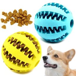 Natural Rubber Pet Dog Toys Dog Chew Toys Tooth Cleaning Treat Treat Ball Extra-Tough Interactive Elasticity Ball 5cm voor huisdierproducten
