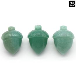 Natuurlijke vorm Acorn edelsteen decoratieve hand gesneden helende groene aventurine hazelnootsteen voor huizendecoratie cadeau