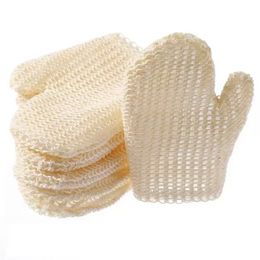 Natuurlijke sisal bad handschoenen spa douche scrubber mitt verzachten soepele vernieuwen huid anti-aging gratis DHLWHT0228