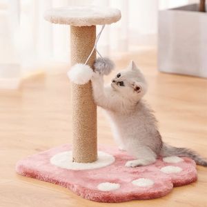 Poste à gratter en sisal naturel pour chat, fournitures pour animaux de compagnie, étagère interactive pour jouets pour chat, produits pour animaux de compagnie, meubles, griffes verticales, pilier en corde 240125