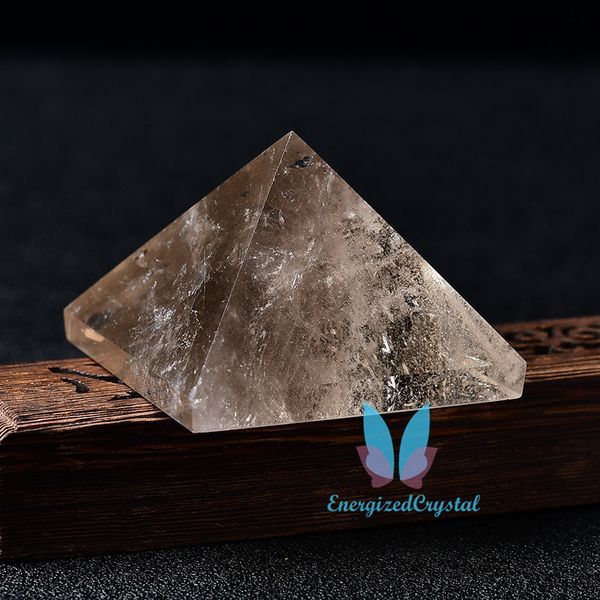 Natural Smoky Clear Cuarzo Curación Cristal Pirámide Reiki Curación Chakra Decoración