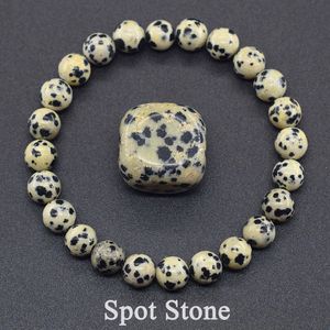 Perles de pierre tachetées naturelles bracelets de prière pour femmes hommes bracelet dalmatien yoga méditation énergie guérison 240423
