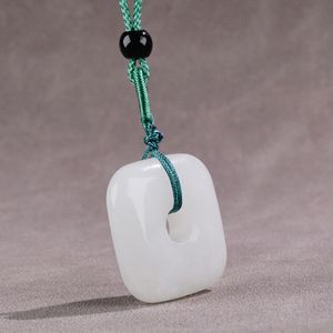 Natuurlijke vierkante witte jade edelsteen ketting eenvoudige ketting Bff kettingen heren ketting met hangers paar Shein sieraden ontwerper heren sieraden edelstenen en juwelen