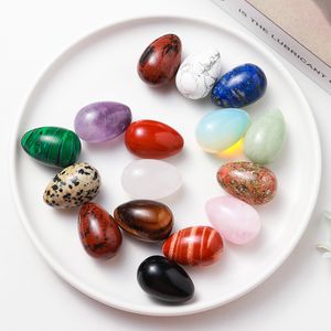 Pierre naturelle 30mm oeuf ornements Quartz cristaux de guérison énergie Reiki gemme artisanat pièces à main salon décoration