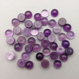 Natuursteen 6 mm 8 mm 10 mm 12 mm ronde amethist losse kralen cabochons plat rug voor kettingring oorringen sieraden accessoire