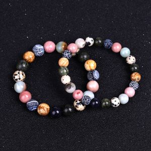 Bracelet en pierre naturelle 8/10mm, Agate météo, jaspe Kambaba, perles mixtes, pour Couples, bijoux de Yoga pour femmes et hommes