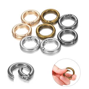 5 stks/partij Metalen O-ring Lente Sluitingen Te openen Ronde Karabijnhaak Sleutelhanger Tas Clips Haak Hond Keten Gespen Connector Voor DIY Sieraden Sieraden Maken Sieraden Bevindingen