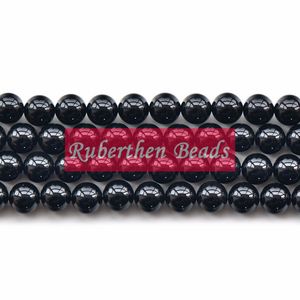 Nb0001 natuursteen zwart onyx diy armband kralen hoge kwaliteit losse steen 8 mm ronde zwarte agaat voor maken sieraden gratis verzending