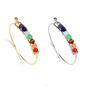 Natuursteen Armbanden 7 Reiki Chakra Healing Balance Beads Bangle Armband voor Dames Stretch Yoga Sieraden
