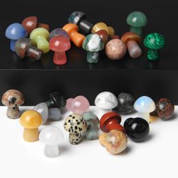 Pierre naturelle sculpté cristal Mini champignon guérison Reiki minéral Statue cristaux ornement décor à la maison cadeau mode