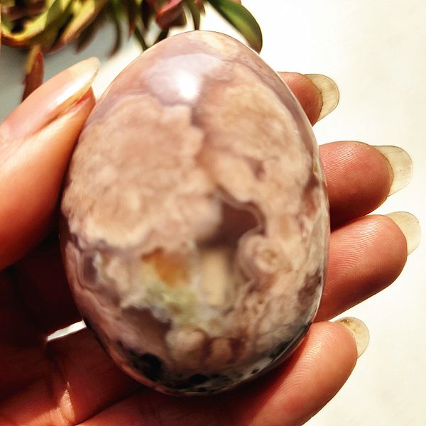 Stone Natural Cherry Blossom Agate Crystal Palm Ornements Home Room Decor Wicca Wicca Witchcraft Spiritual Reiki cicatrisation Crystals