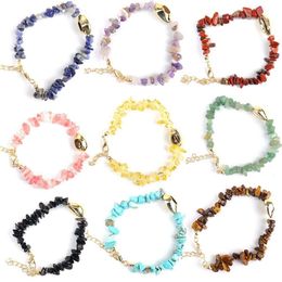 Pulsera de concha de cristal de piedra Natural para mujer, pulsera de oro estilo del océano, pulsera de piedra hecha a mano ajustable, dijes, joyería Y2k