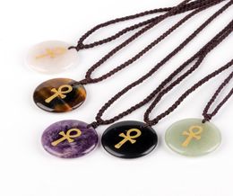 Grave de pierre naturelle Anka Symbole Pendant Reiki guérison Crystal Bijoux religieux pour hommes et femmes Collier pendentif de mode 243773