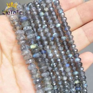 Natuursteen Faceted Labradoriet Losse Spacer Kralen Voor Sieraden Maken DIY Armband Necklace Accessoires 15 '' 3x5mm / 4x7mm