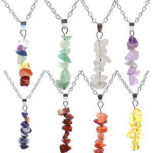 Collier pendentif en perles de gravier en pierre naturelle collier en pierre de cristal accessoires de mode pour femmes