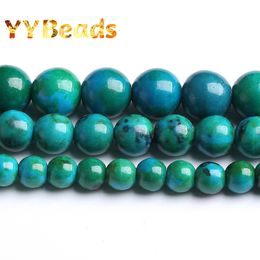 Stone Natural Green Phoenix Chrysocolla Jaspers Perles Round Perles en vrac pour le bracelet de bricolage de bijoux 4 6 8 10 12 mm 15 "Stron