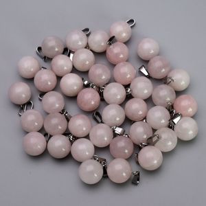 natuursteen hexagonale pijler hart kruis bal waterdrop vorm charms rose quartz hangers voor sieraden maken DIY ketting oorbellen