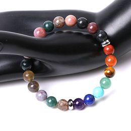 Bracelets en perles d'agate indienne en pierre naturelle, pour Couple, arbre de vie, Lotus, breloque, bijoux à la mode pour femmes