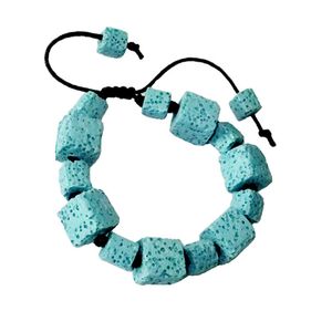 Brins de lave de perles de volcan colorées pour femmes, Bracelet à breloques Simple, bijoux en pierre naturelle, chaîne en corde, taille réglable