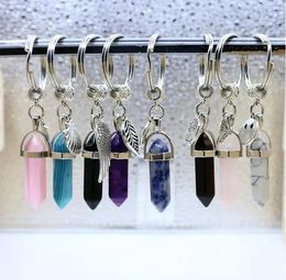 Natural Stone Key Chains Keyring Fashion Key houder Boho Jewelry Car Keychain 8 Stlye Colors for Men Women