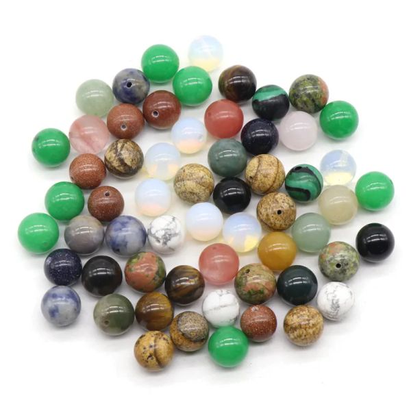 Perles demi-trou en pierre naturelle, Quartz Rose, œil de tigre, opale, Agate en cristal pour bricolage, boucles d'oreilles, accessoires de bijoux, 12 LL