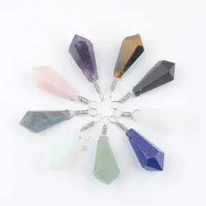 Natuurlijke stenen hangers Wicca Hexagon kralen slinger sieraden Amethists Aventurine Crystal Opal Quartz BN449