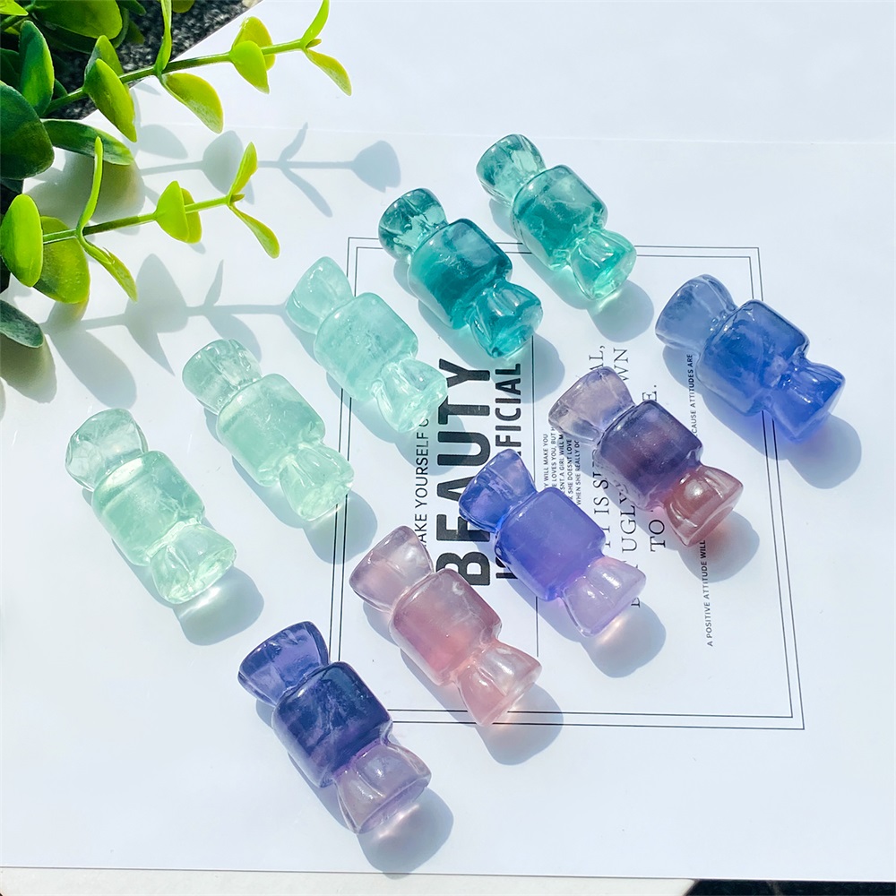 Natural Stone Sweets fluorite Ornaments Quartz Crystal Gemstone Reiki Home Decoration