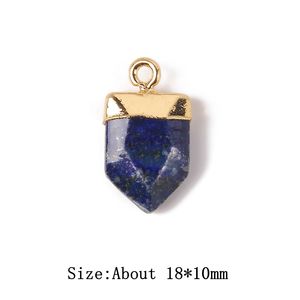 Perles de pendentif en forme d'épée en forme d'épée en pierre naturelle Perles de pendentif naturel Lapis Lapis Lapis Lazuli Perles de charme à facettes plates pour fabrication de bijoux