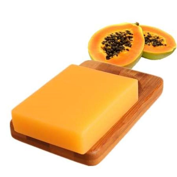 Natural Tailandia Papaya Verde Blanqueamiento Jabón Hecho A Mano Cuidado de La Piel Eliminar Acné Hidratante Baño de Limpieza Profunda 100g W220411