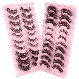 Extensions de cils naturels épais, Volume pelucheux, bande complète de diamants, Faux cils vaporeux dramatiques en Faux vison pour le maquillage de scène